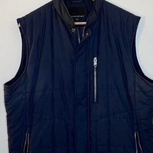 Banana Republic Medium Navy Blue Quilted Zip-Up Vest